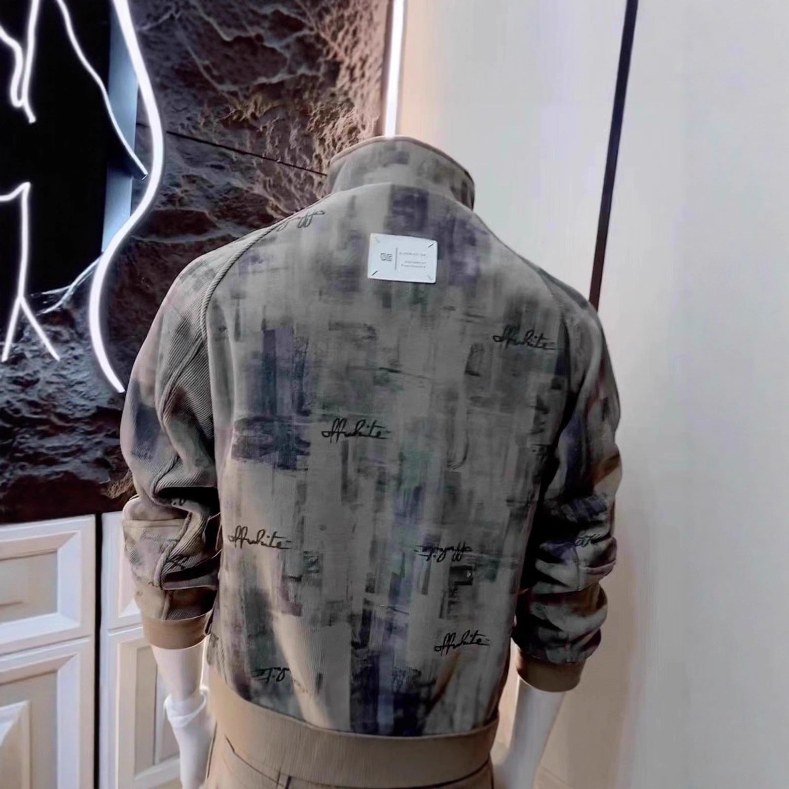 Men's High-end Fashionable Patterned Casual Long-sleeve Jacket