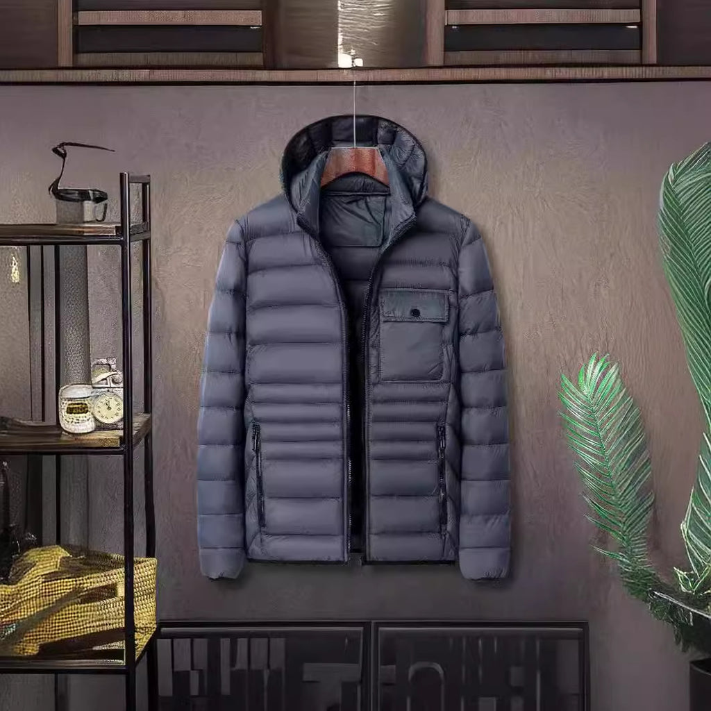 Men's Simple And Casual Ribbed Cotton Padded Jacket