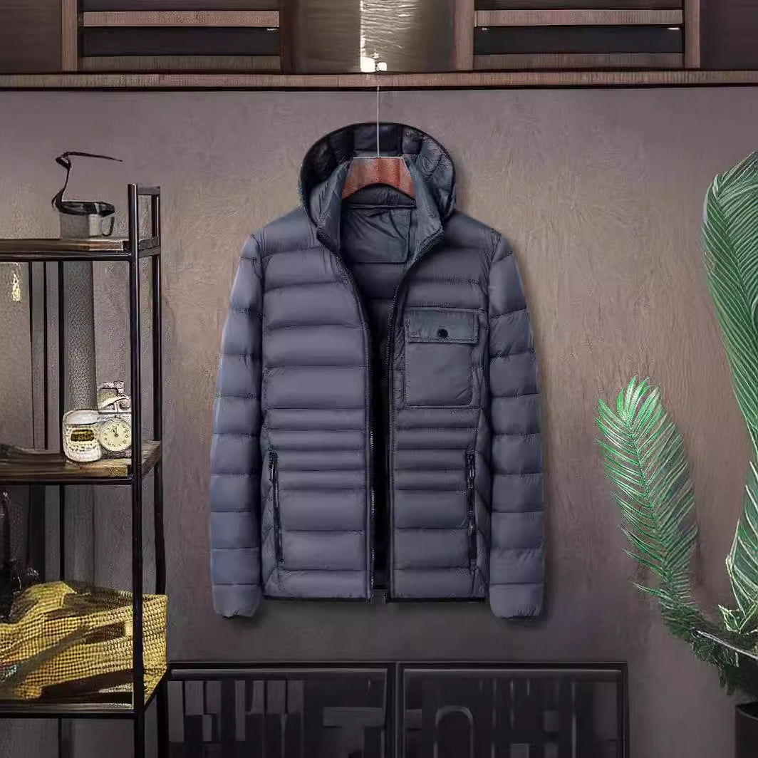 Men's Simple And Casual Ribbed Cotton Padded Jacket