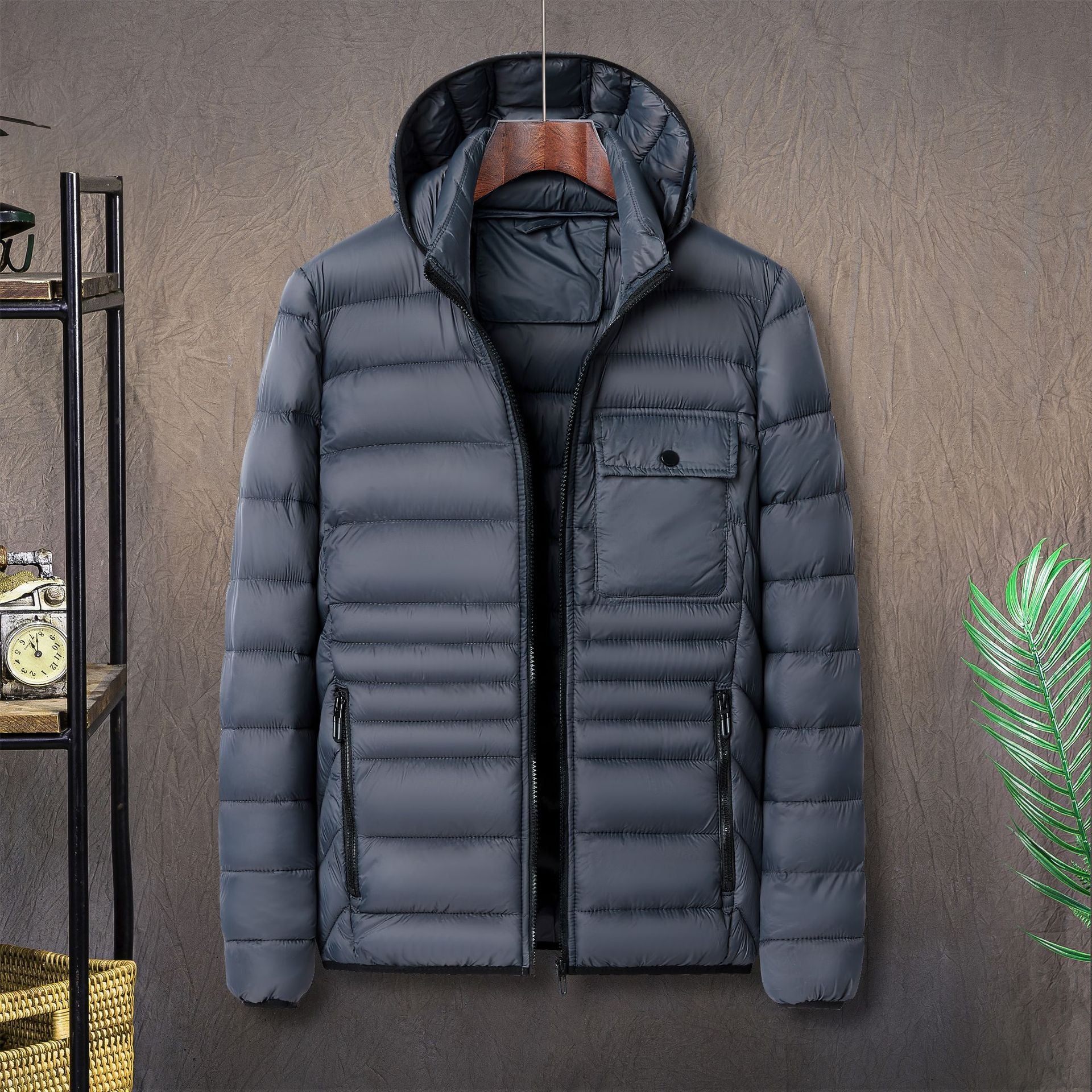 Men's Simple And Casual Ribbed Cotton Padded Jacket