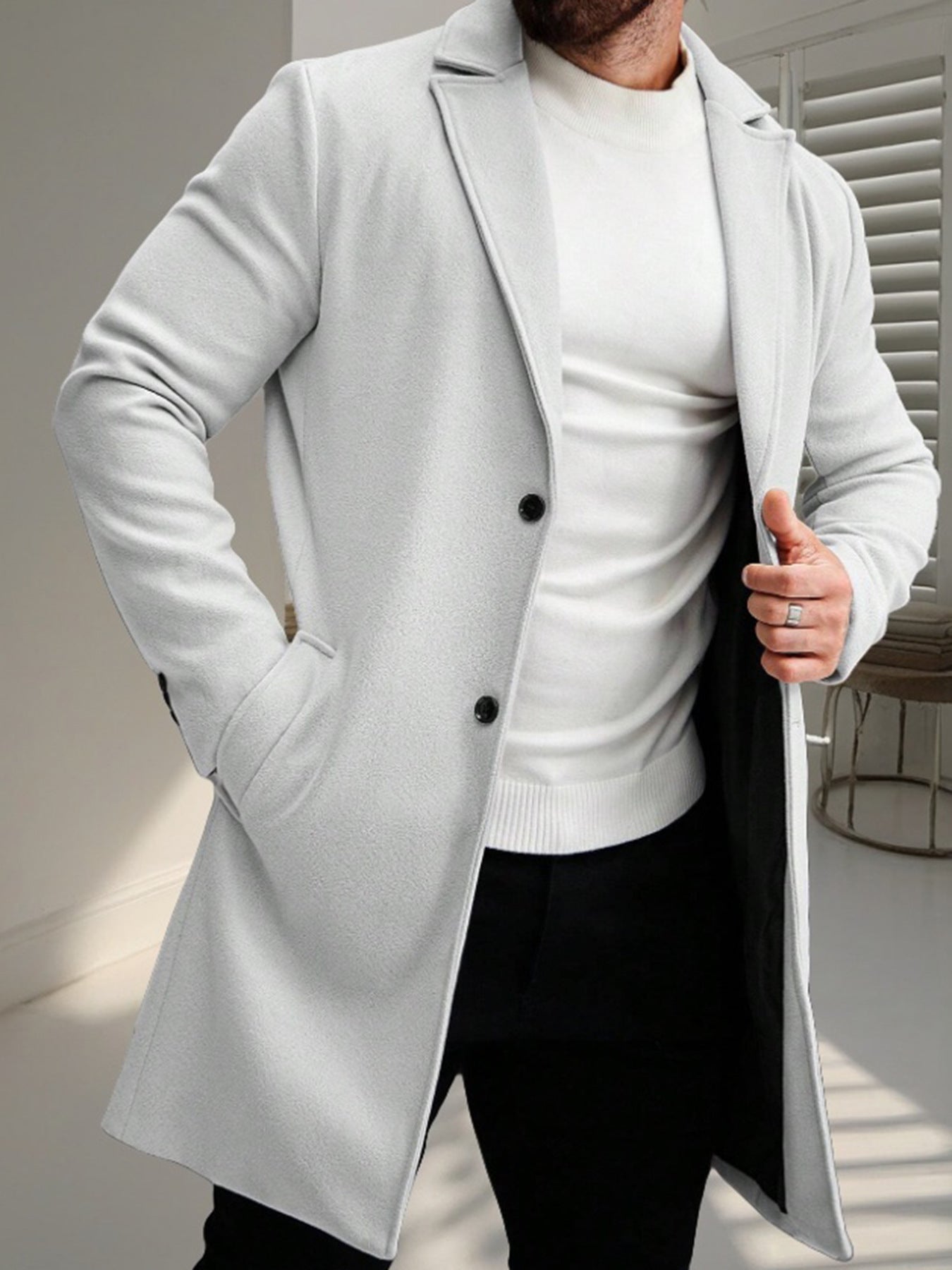 Classic Versatile Business-style High-end Single-breasted Casual Trench Coat